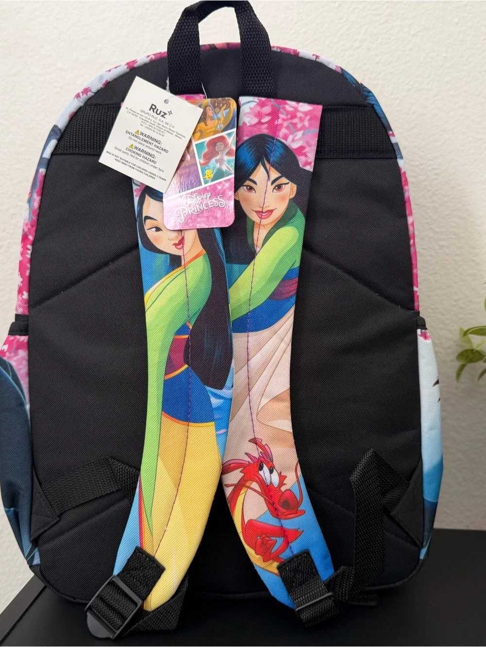 Disney Mulan Characters Backpack in Green, Blue, Pink